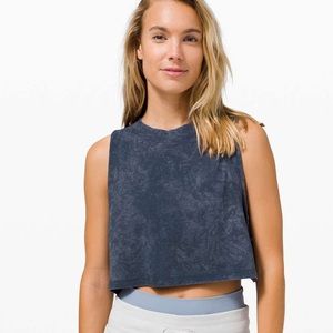 Lululemon All Yours Cropped Muscle Tank - Blue Wash - Size 4
